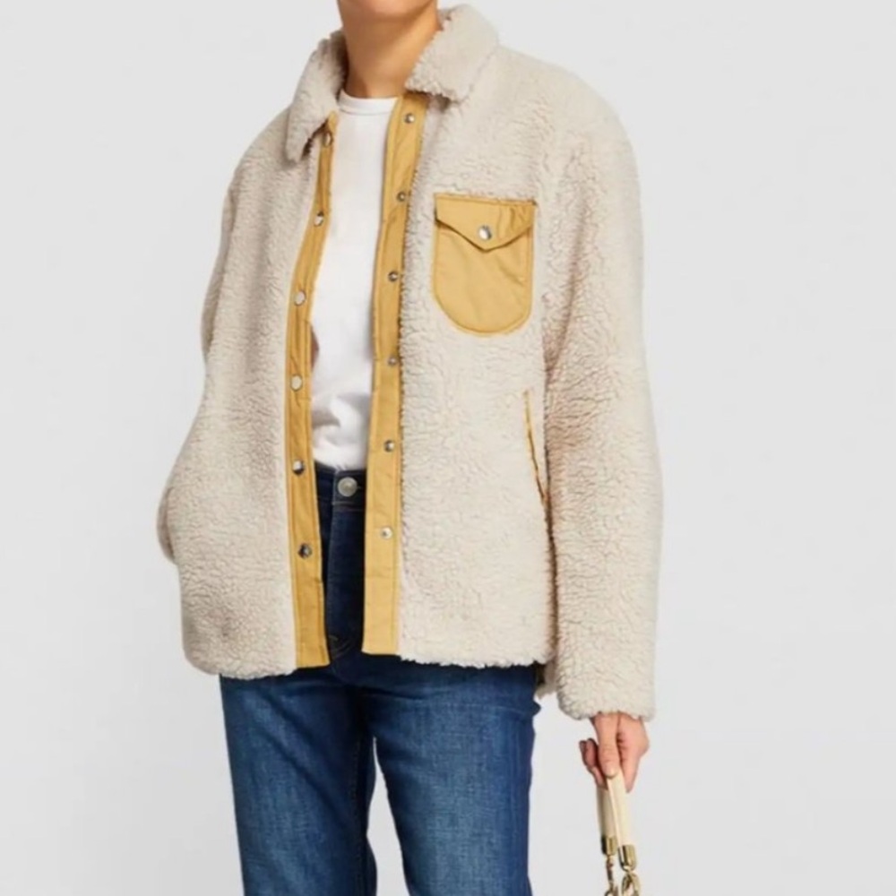 RAG & BONE Elliot Sherpa Shacket Ivory Size L